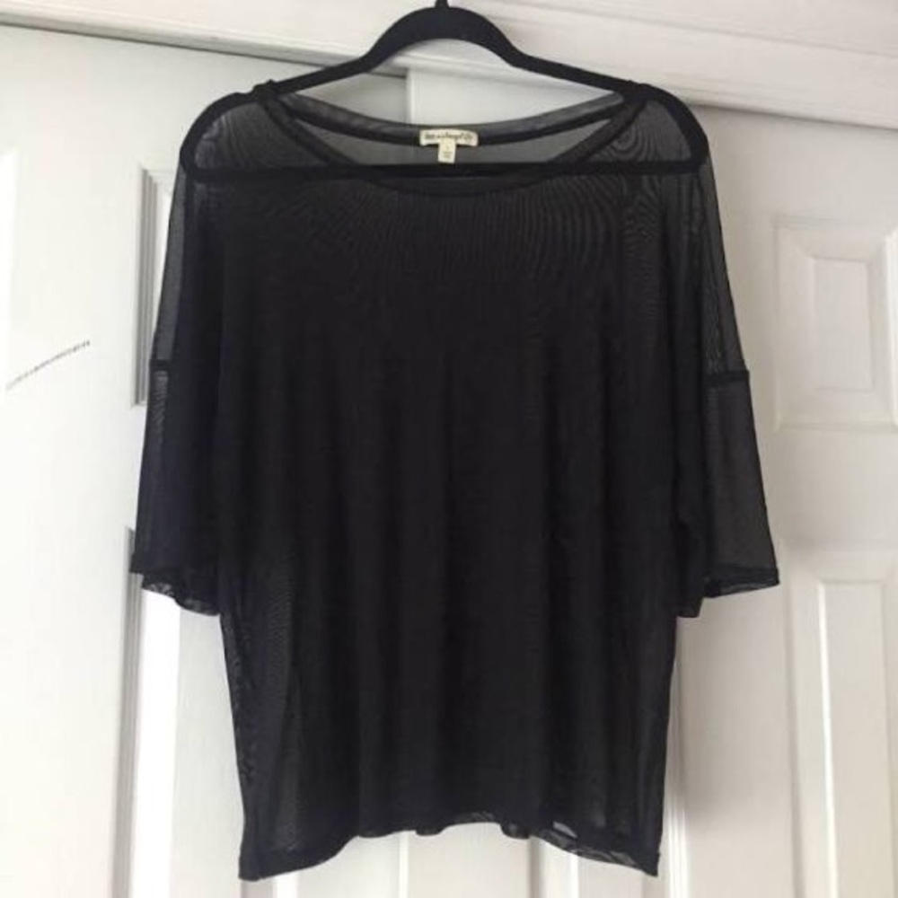 Black mesh blouse